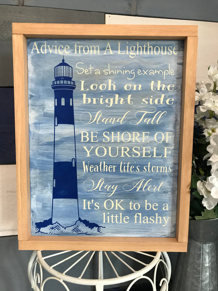 Advice From A Lighthouse FI Framed Sign