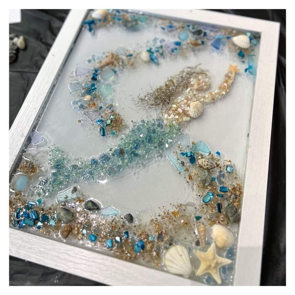 03/08/25 1:00pm Seascapes & Crushed Glass Resin Workshop