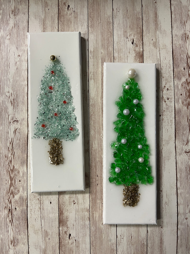 11/17/24 4:30pm Crushed Glass Ornaments, Snow Globes & Trees